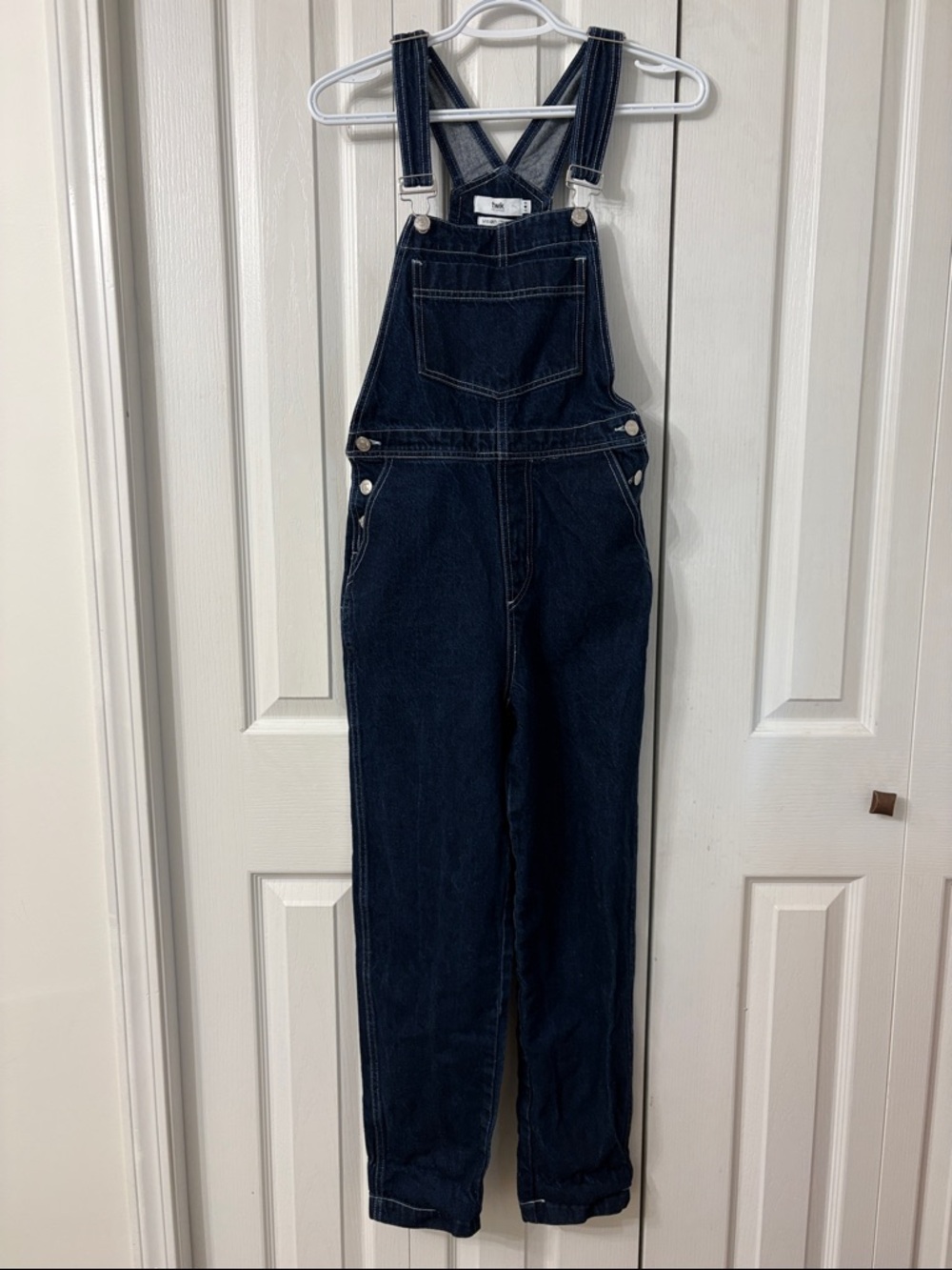 Twik by Simons Dark Wash Denim Overalls Slim Straight Leg Size XS